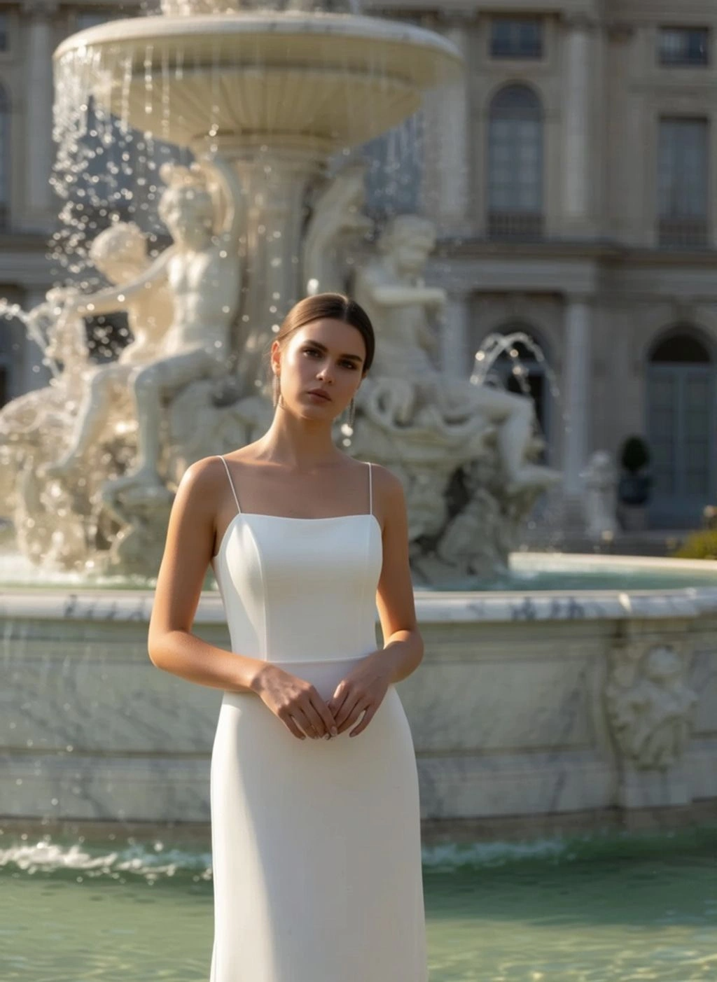 SPAGHETTI STRAP WITH SQUARE NECK COLUMN