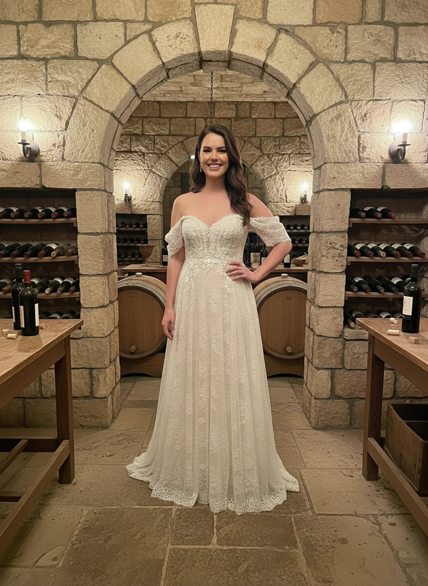 LACE SOFT BODY V-NECK WITH SHORT SLEEVES